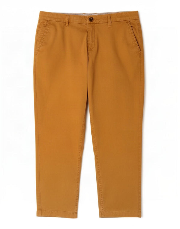 Pantaloni chino crop pentru femei Fat Face UK 12 Medium L32 L24 Bej Bumbac