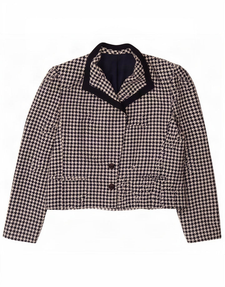 Jachetă Blazer pentru femei Mona cu 2 nasturi UK 12 Medium Bluemarin Houndstooth