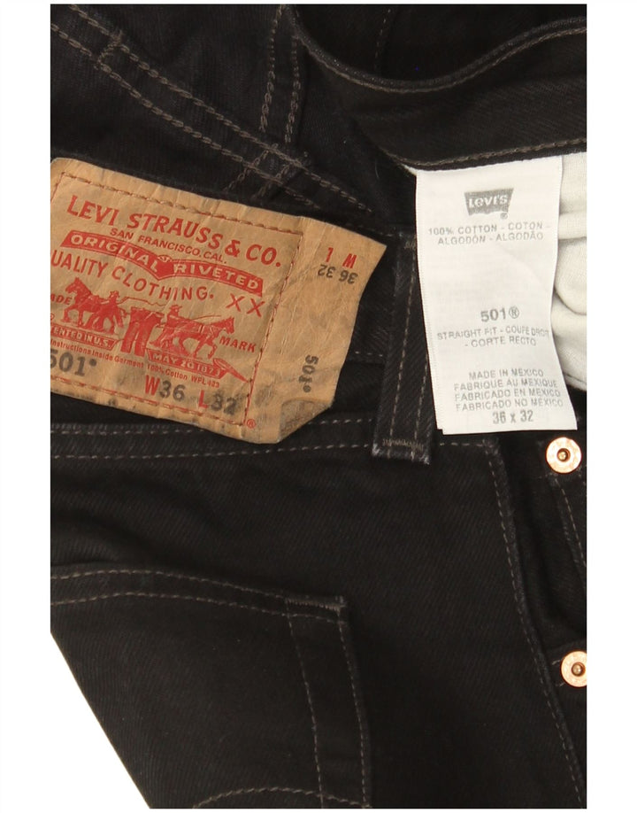 Blugi drepti pentru bărbați Levi's 501 W36 L32 bumbac negru