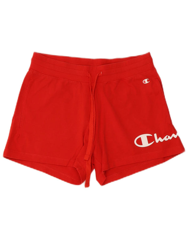 Pantaloni scurți sport grafic Champion pentru femei UK 6 XS Bumbac roșu