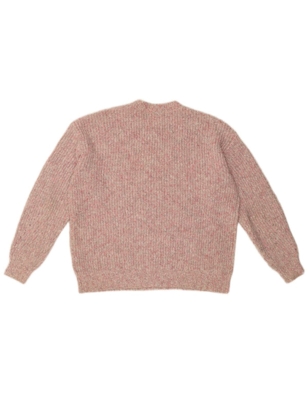 Pulover pentru femei Marks & Spencer cu decolteu triplu UK 14 Medium Pink Flecked