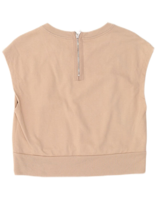 Calvin Klein Womens Crop Graphic Vest Top UK 14 Large Pink Colourblock