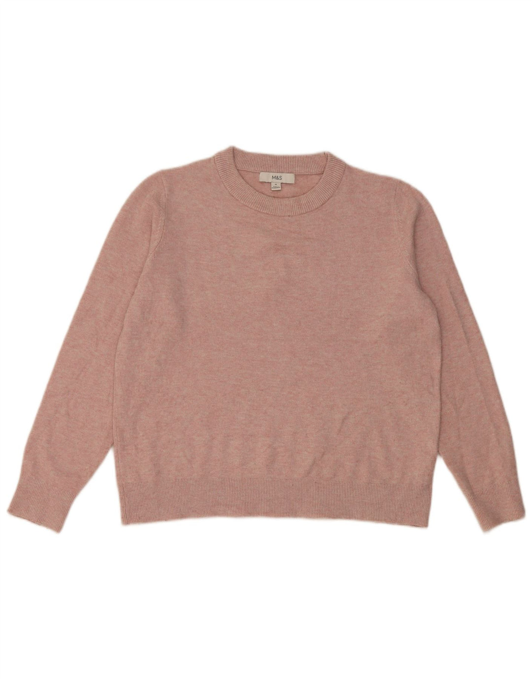 Pulover pentru femei Marks & Spencer cu decolteu rotund din poliester roz mediu UK 14