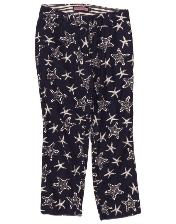 VINEYARD VINES Womens Cropped Trousers US 4 Small W28 L25 Navy Blue