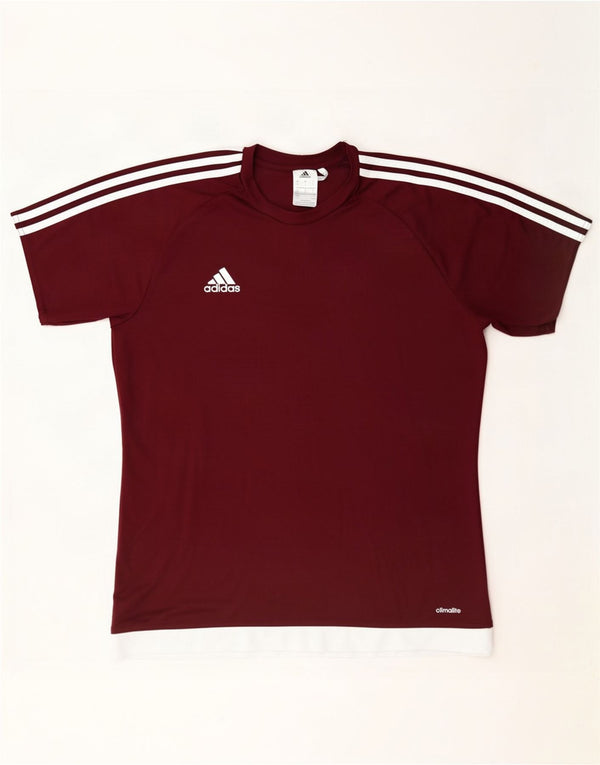 Tricou Adidas Climalite pentru bărbați Top mare Bordeaux, poliester color bloc