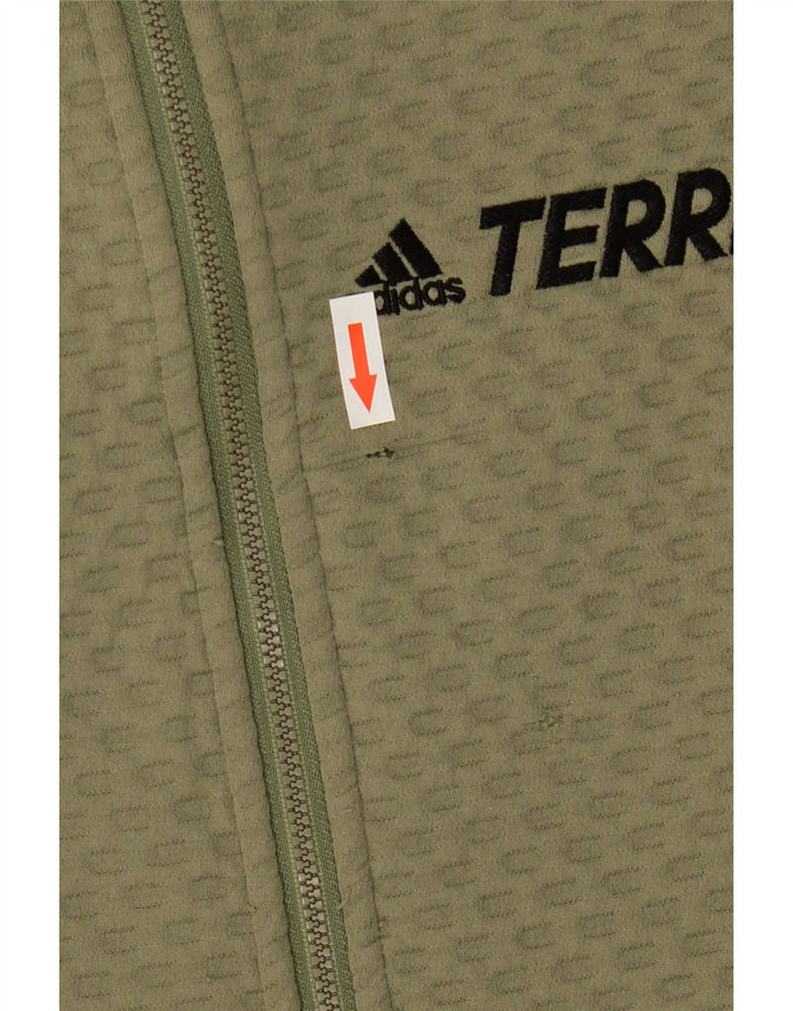 Jachetă de top pentru trening grafic Adidas pentru bărbați, poliester mediu kaki