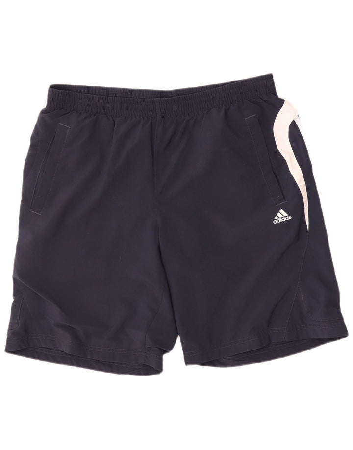 Pantaloni scurți sport pentru bărbați Adidas Climalite, mari, albastru, poliester color bloc