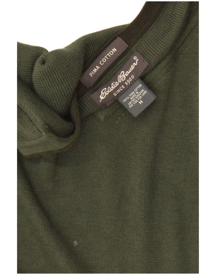 Pulover cu decolteu în V Eddie Bauer pentru bărbați, bumbac kaki mediu