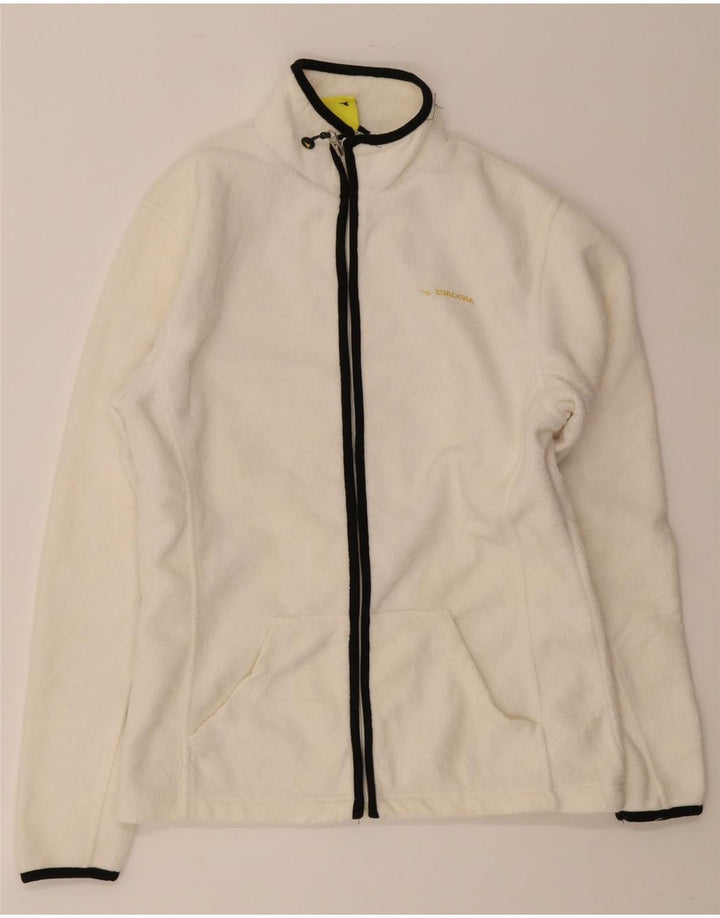 Jachetă Fleece Diadora pentru femei UK 14 Medium White