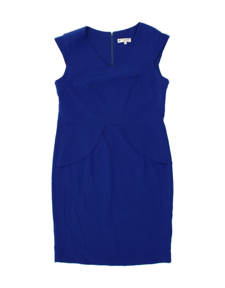 CARLA FERRONI Womens Sleeveless Sheath Dress IT 44 Medium Blue Polyester Vintage CARLA FERRONI and Second-Hand CARLA FERRONI from Messina Hembry 