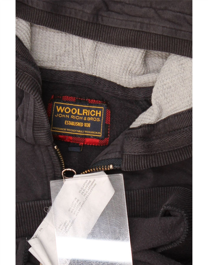 Pulover Woolrich pentru femei, cu fermoar, UK 12, bumbac mediu negru