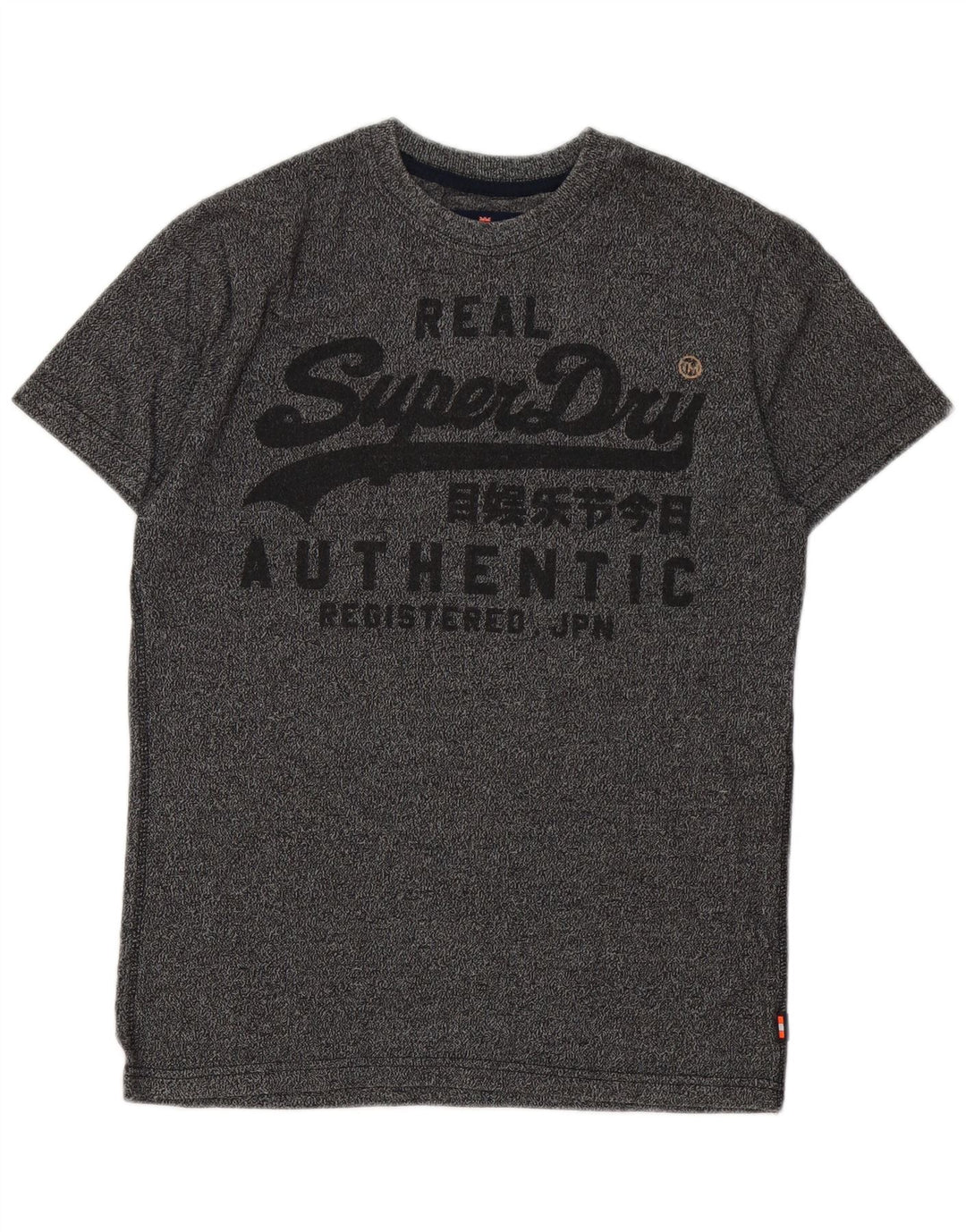 Tricou grafic pentru bărbați Superdry Top din bumbac cu pete gri mediu
