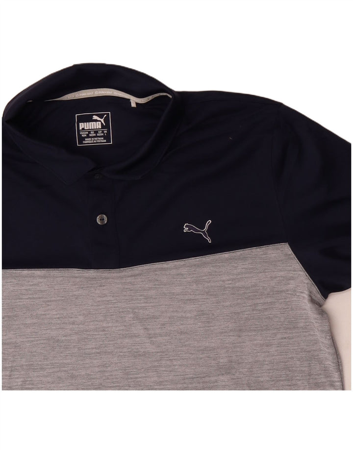 Tricou polo pentru bărbați PUMA, mare, albastru, poliester color bloc