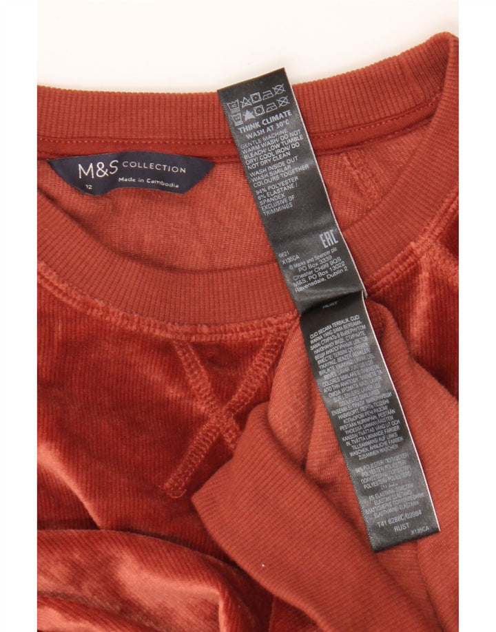 Pulover pentru femei Marks & Spencer, din velur, maro mediu, UK 12