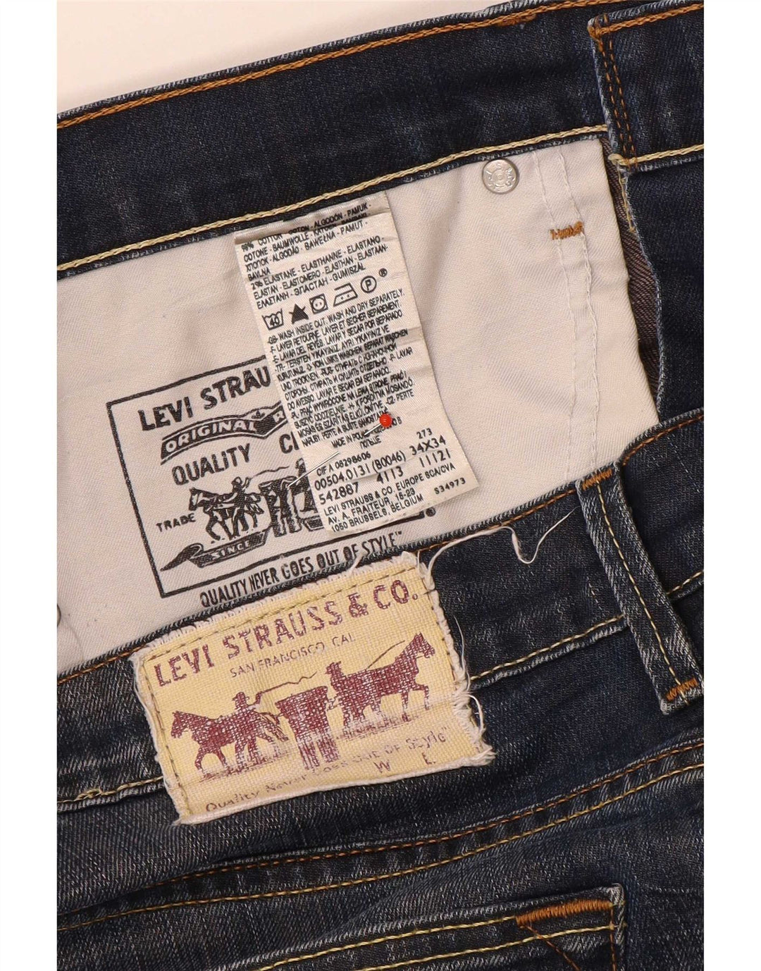 Blugi drepti pentru bărbați Levi's W34 L29 Bumbac albastru
