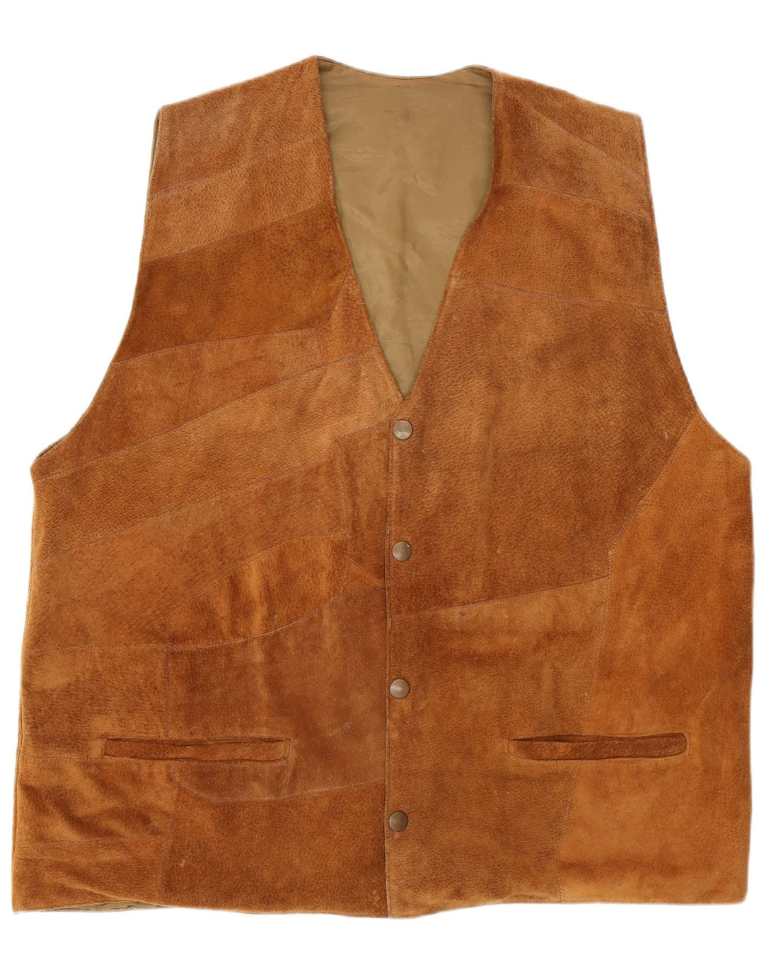 Vestă vintage bărbătească din piele intoarsa XL maro