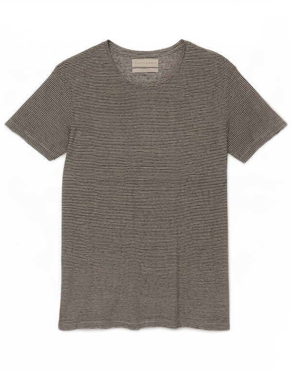 Tricou pentru bărbați Zara Top mic cu dungi albe din in