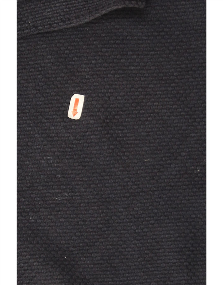 Massimo Dutti Pulover pentru bărbați cu gât cu nasturi, bumbac bleumarin 2XL