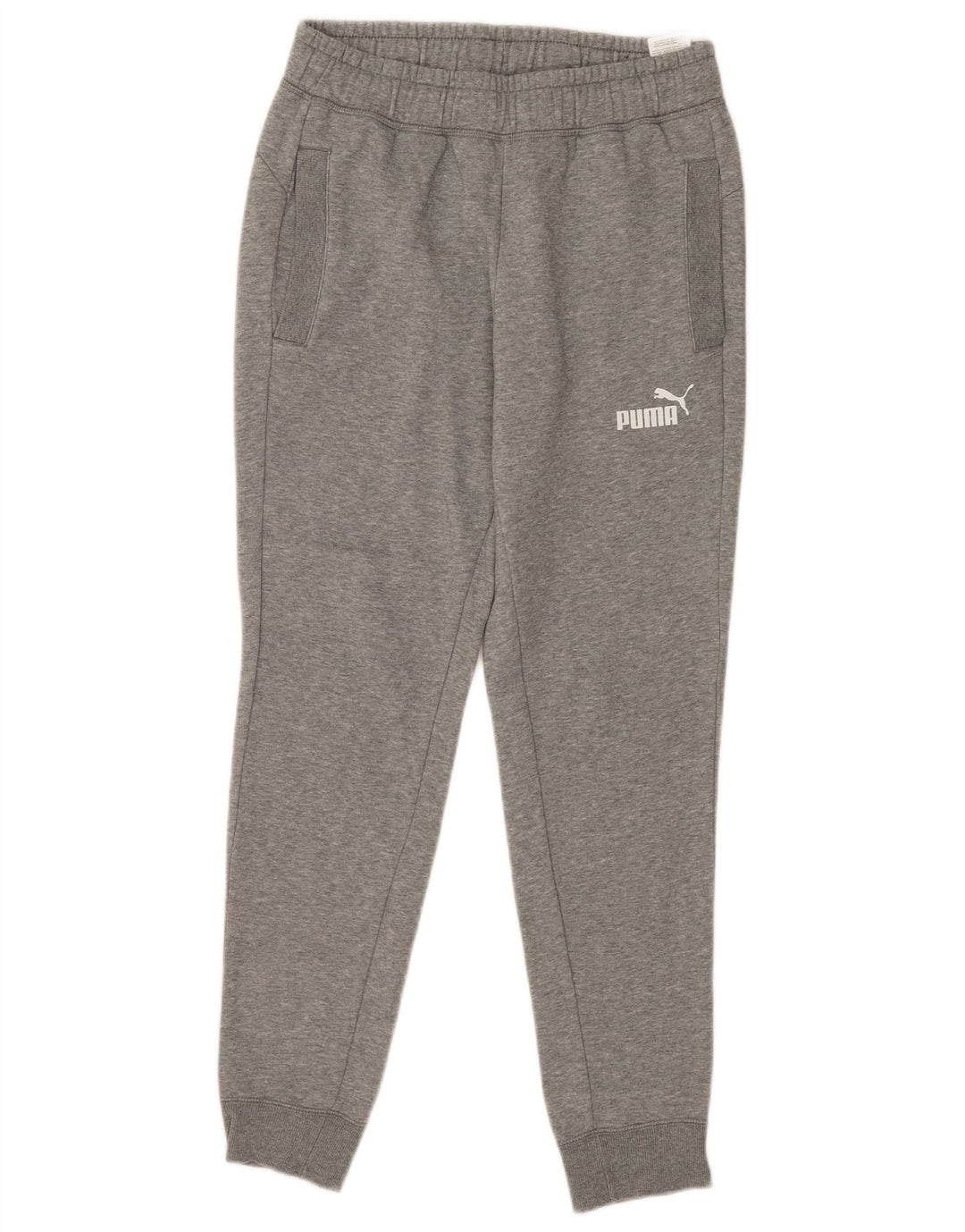 Pantaloni de trening Puma pentru bărbați Joggeri din bumbac cu pete gri medii