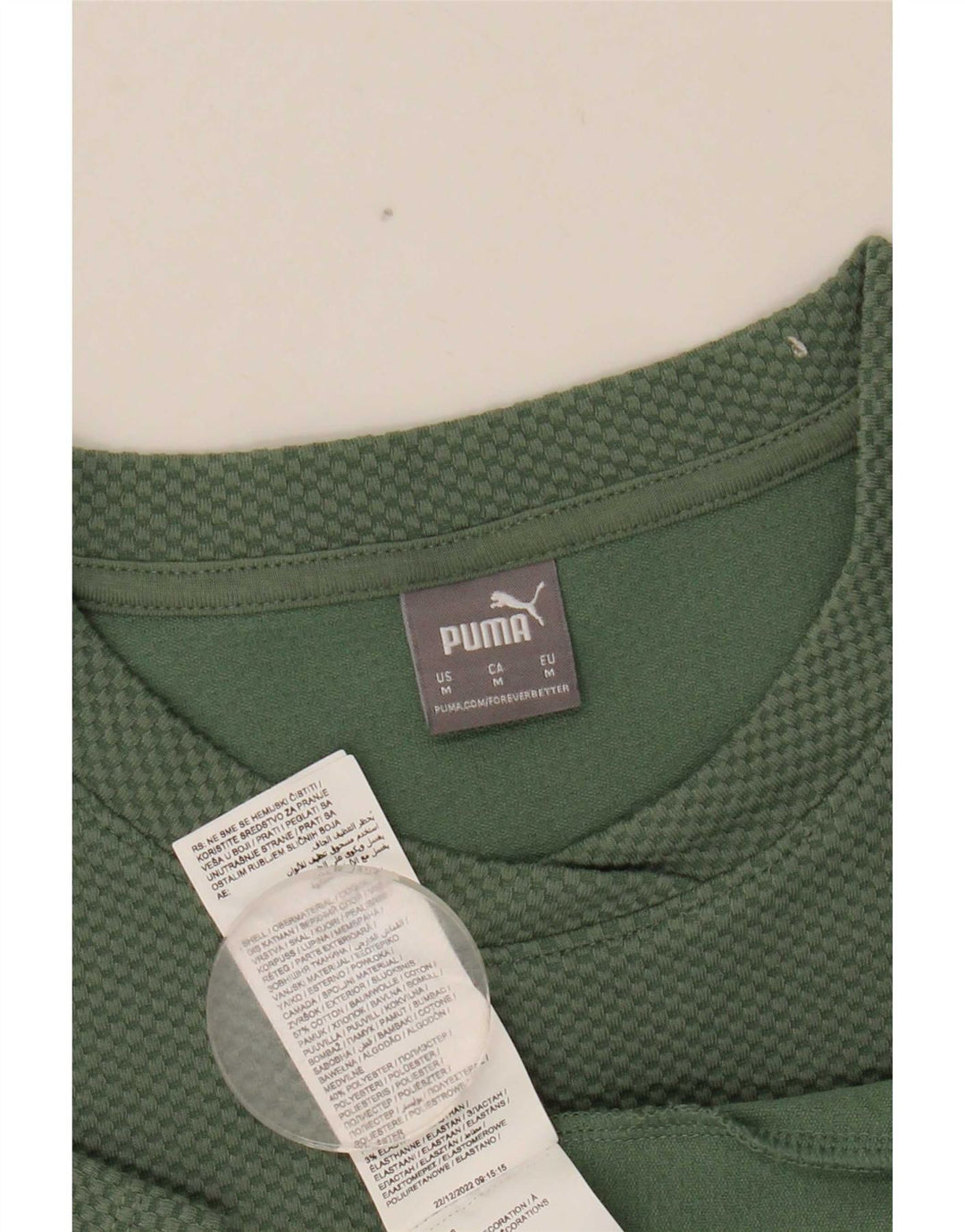Tricou pentru femei Puma, UK 12, bumbac verde mediu