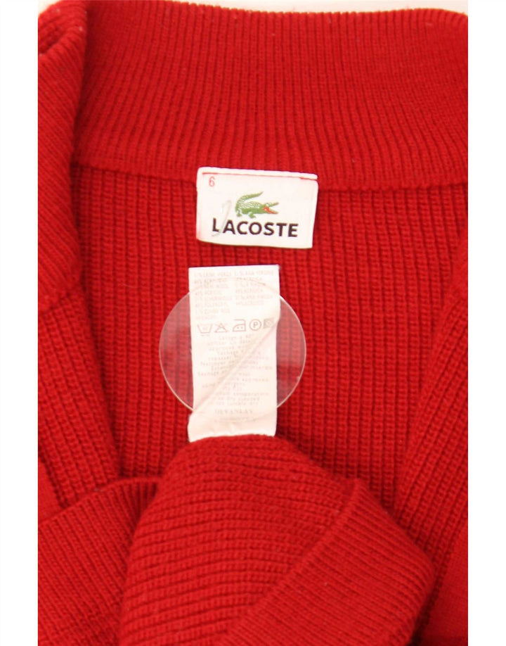 Pulover cardigan pentru bărbați Lacoste Mărimea 6 XL Lână roșie