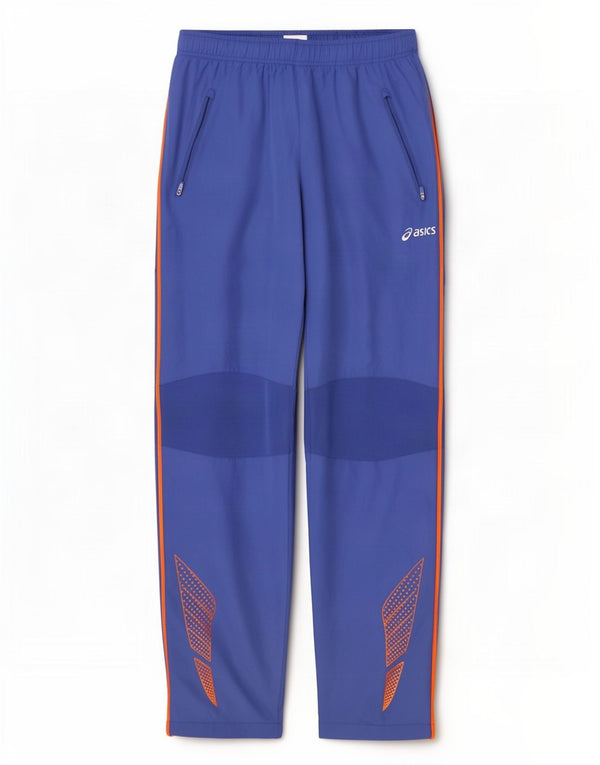 Pantaloni de trening grafic Asics pentru bărbați, mari, albastru, poliester color bloc