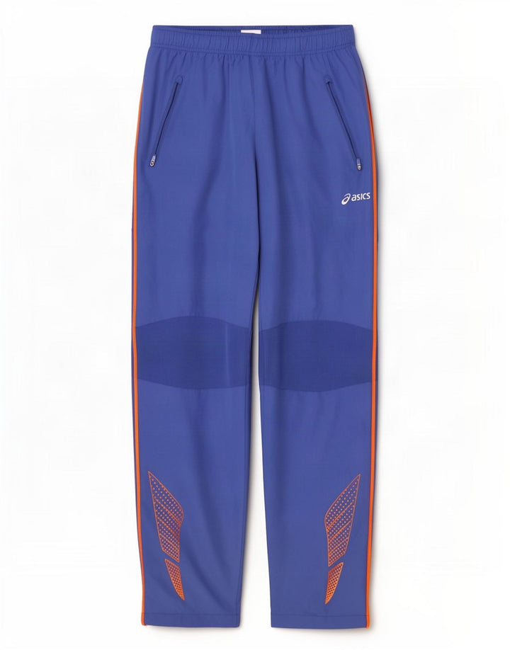 Pantaloni de trening grafic Asics pentru bărbați, mari, albastru, poliester color bloc