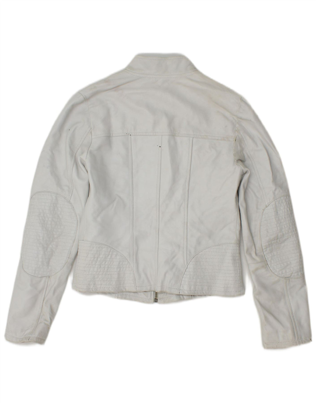 Jachetă de piele vintage pentru femei IT 40 Small White White