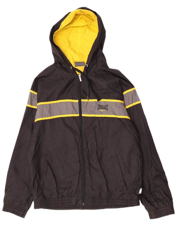 Everlast Jachetă de ploaie cu glugă pentru bărbați Marea Britanie 42 XL Negru Colorblock Nylon Sports