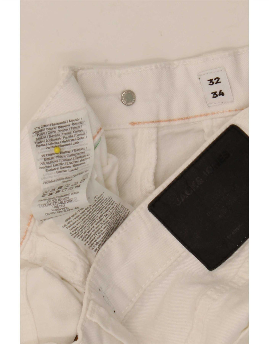 Blugi slim pentru bărbați Jack & Jones W32 L34 bumbac alb