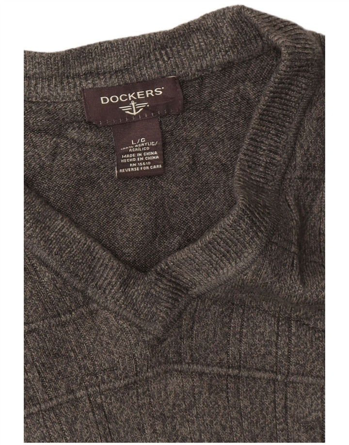 Dockers Vest pentru bărbați Tank Top mare gri acrilic pete