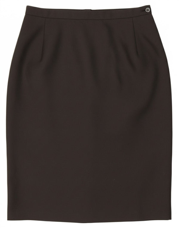 Fusta creion vintage pentru femei UK 14 Medium W28 Poliester negru