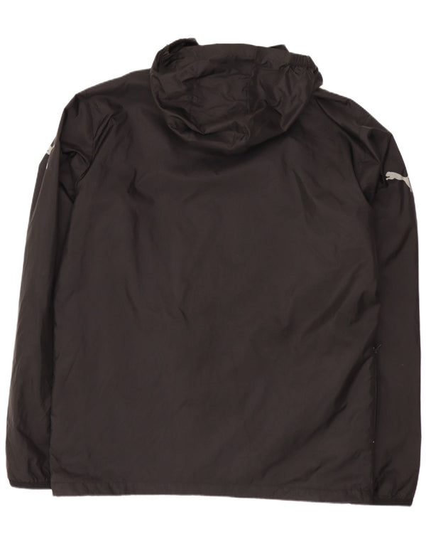 Puma Mens Hooded Rain Jacket UK 40 Large Black Nylon