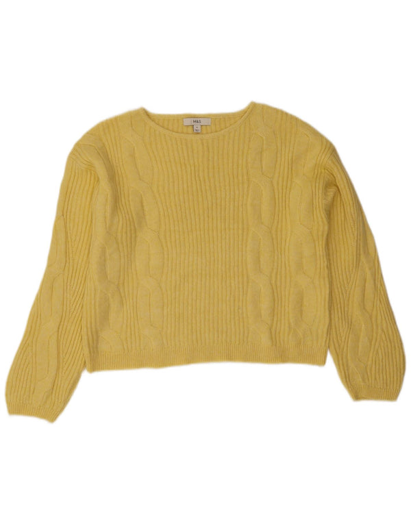 Pulover pentru femei Marks & Spencer Crop Boat Gât, UK 14 Medium Yellow