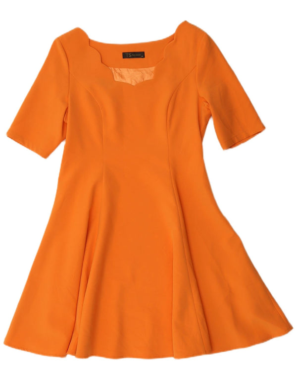 Rochie vintage pentru femei în linie A UK 12 portocaliu mediu