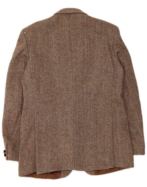 Jachetă pentru bărbați Harris Tweed, cu 2 nasturi, UK 42 XL, maro, lână în spina de pește