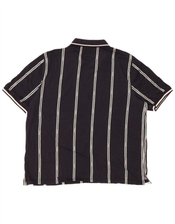 Tricou polo pentru bărbați TED BAKER cu decolteu cu fermoar obișnuit Mărimea 6 2XL bleumarin cu dungi