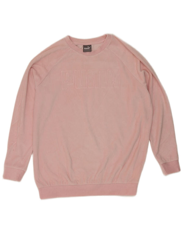 Pulover supradimensionat cu grafic pentru femei Puma UK 14, bumbac mare, roz