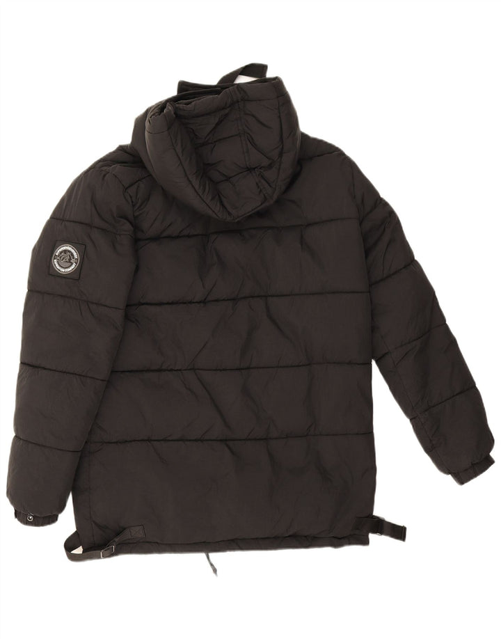 Jachetă căptușită supradimensionată cu glugă Superdry pentru femei UK 8 Small Nylon negru