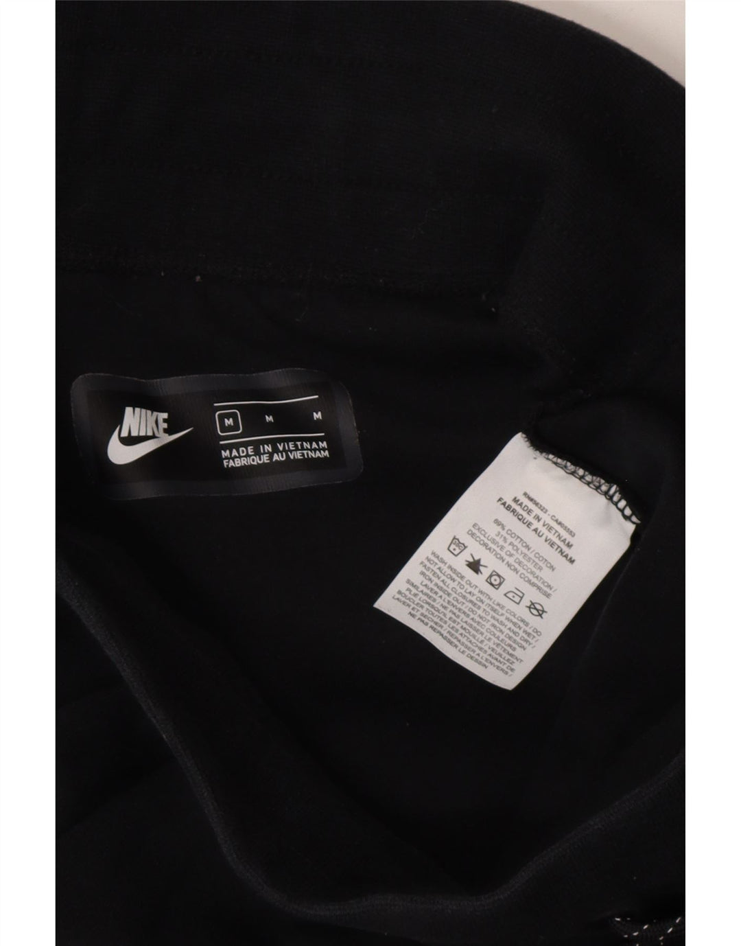NIKE Womens Tracksuit Trousers UK 12 Medium  Black Cotton