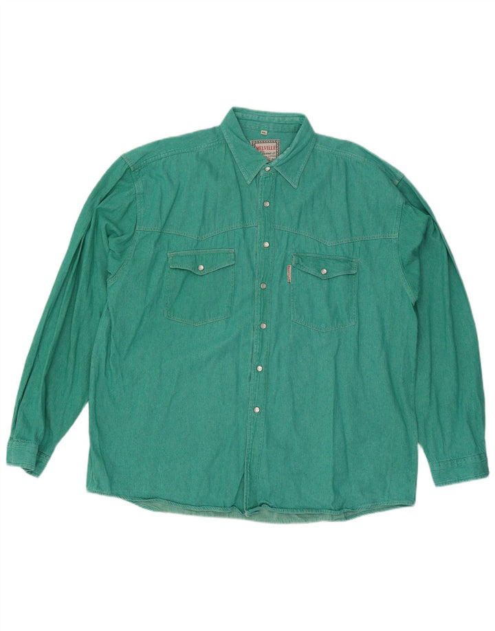 Cămașă Melville pentru bărbați 2XL, bumbac verde