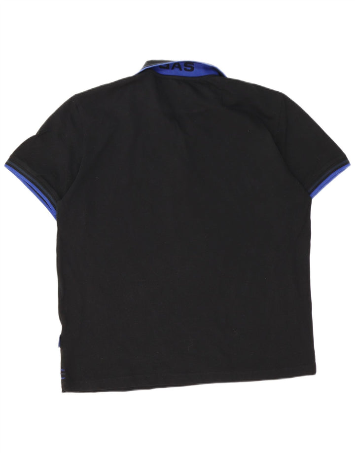 Cămașă polo pentru bărbați Gas 3XL bumbac negru