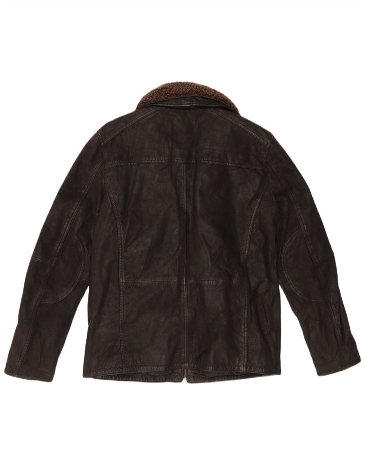 Jachetă de piele vintage pentru bărbați UK 40 Large Black