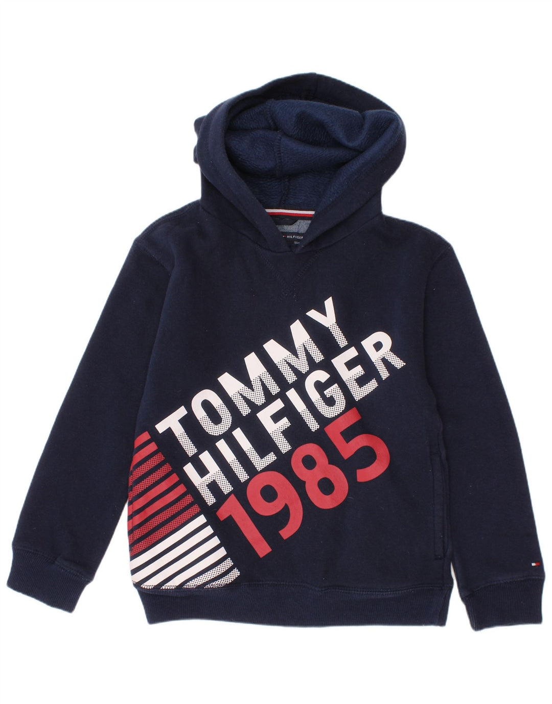 TOMMY HILFIGER Pulover cu glugă grafic pentru băieți 5-6 ani Bumbac bleumarin