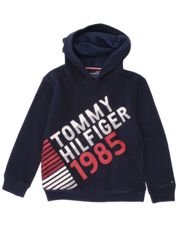 TOMMY HILFIGER Pulover cu glugă grafic pentru băieți 5-6 ani Bumbac bleumarin