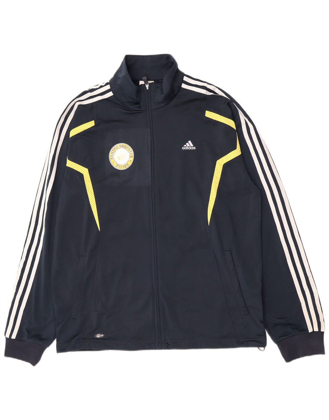 Jachetă de top pentru trening cu grafică Adidas pentru bărbați, albastru marin mediu, color block