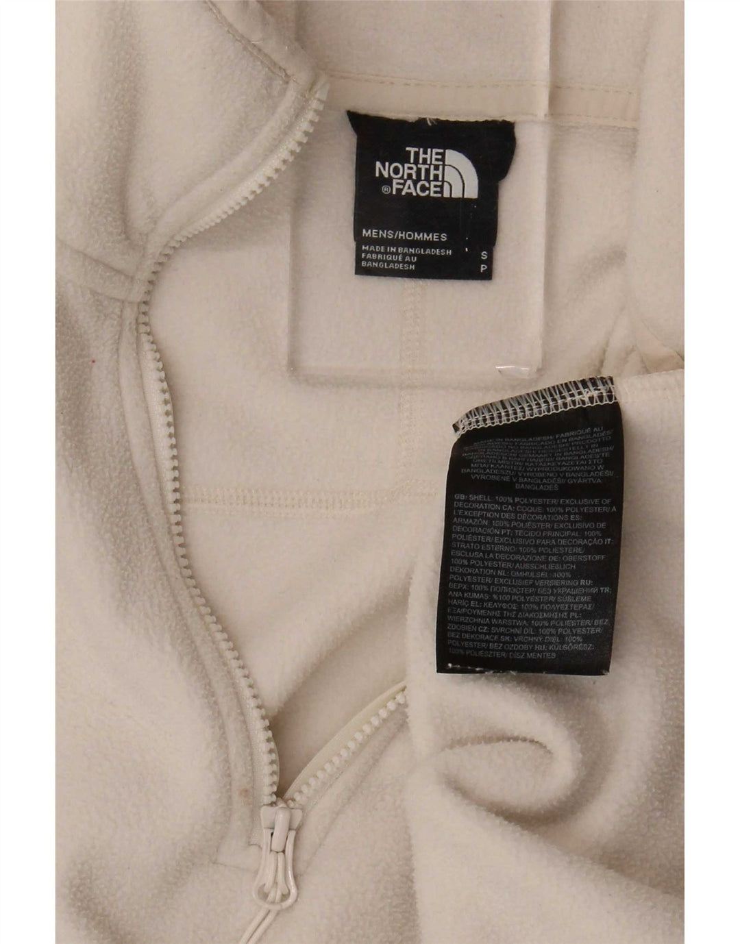 Pulover pentru bărbați The North Face, cu fermoar și gât, poliester, bej
