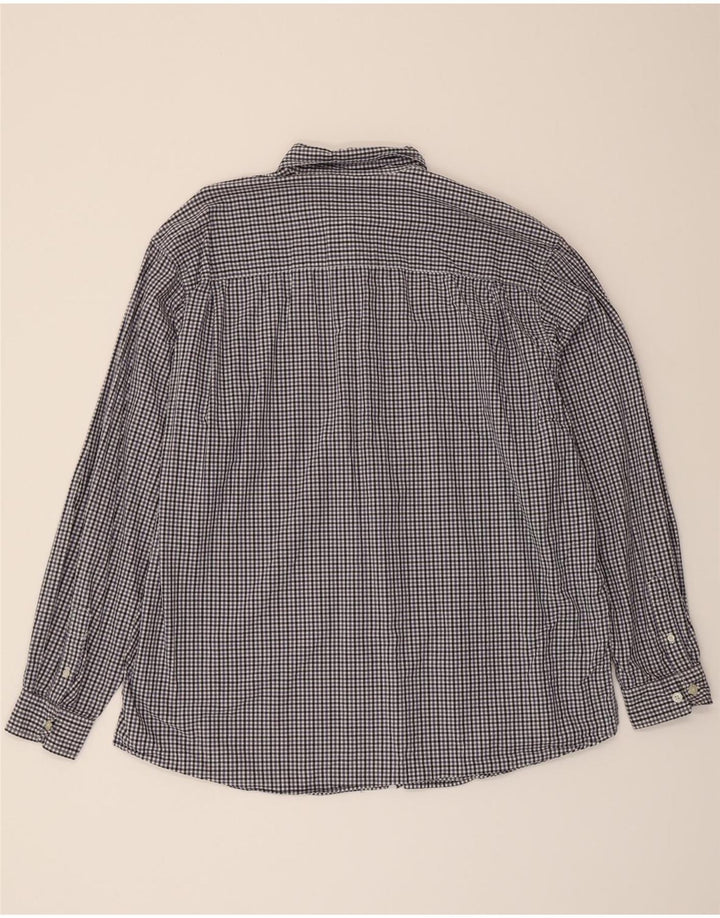 EDDIE BAUER Mens Shirt XL Navy Blue Gingham Cotton Vintage Eddie Bauer and Second-Hand Eddie Bauer from Messina Hembry 