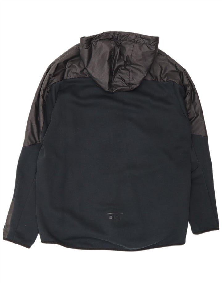 Jachetă de trening cu glugă Puma pentru bărbați, mare, negru, color block