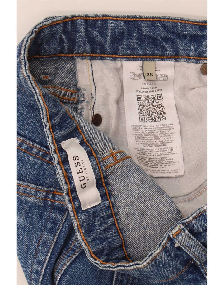 Pantaloni scurți Guess din denim distressed W25 XS poliester albastru